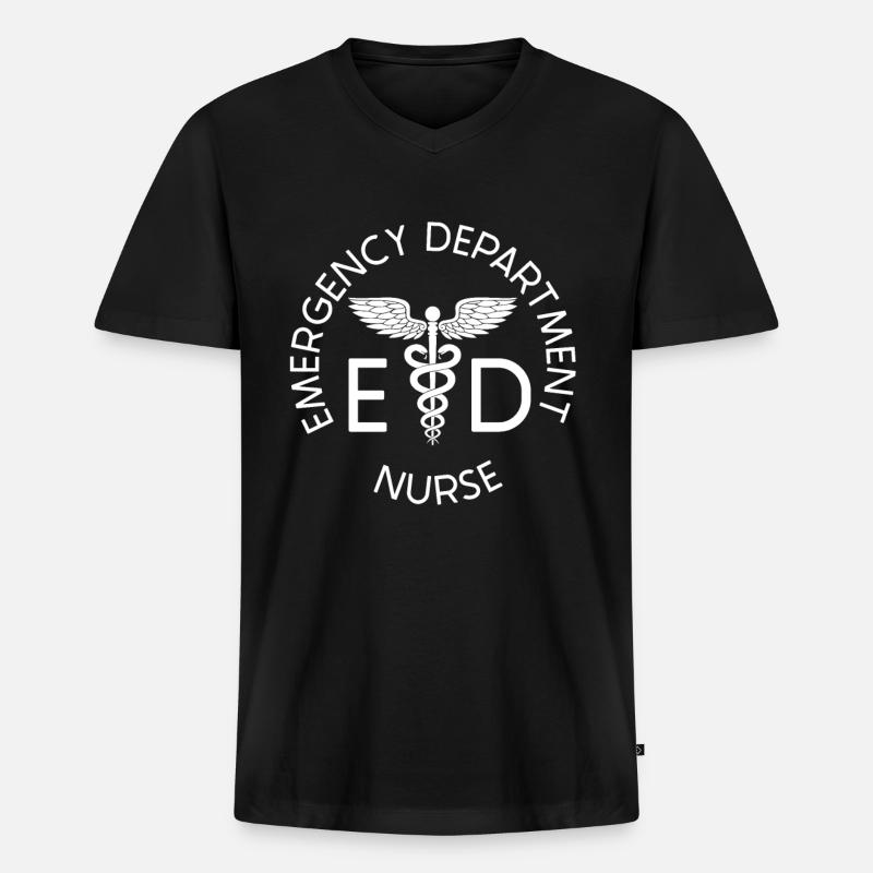 Krankenschwester Ed Notfall Krankenschwester - Männer Premium Bio T-Shirt mit V-Ausschnitt - Schwarz