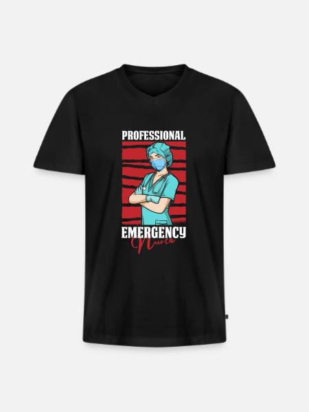 Nurse Professional - Men's Premium Organic T-shirt with V-neck - black