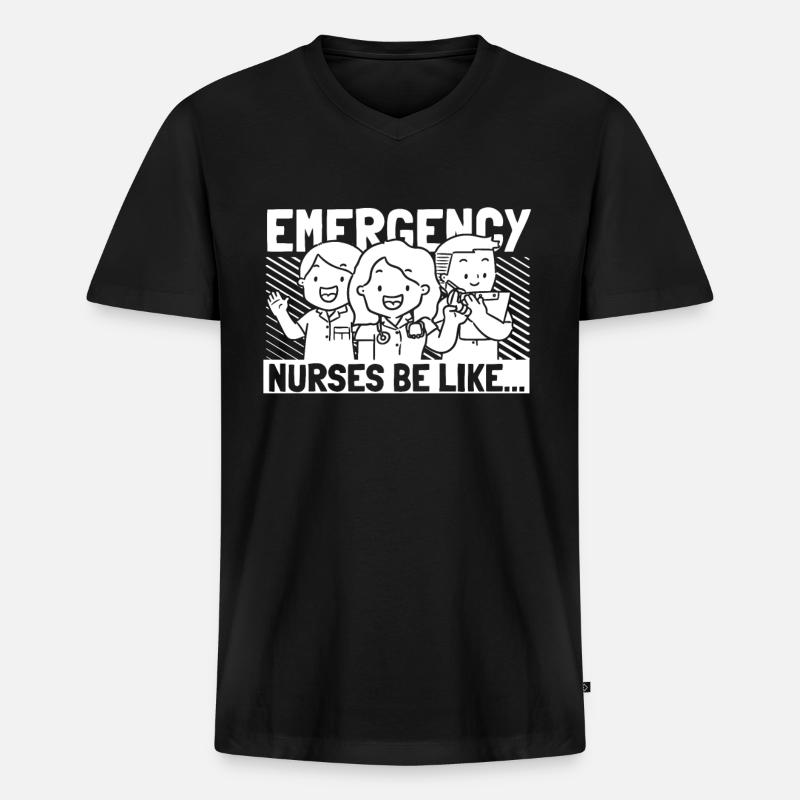 Krankenschwester Lustig Notfall Krankenschwester - Männer Premium Bio T-Shirt mit V-Ausschnitt - Schwarz