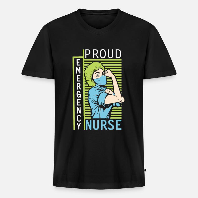 Krankenschwester Notfall - Männer Premium Bio T-Shirt mit V-Ausschnitt - Schwarz