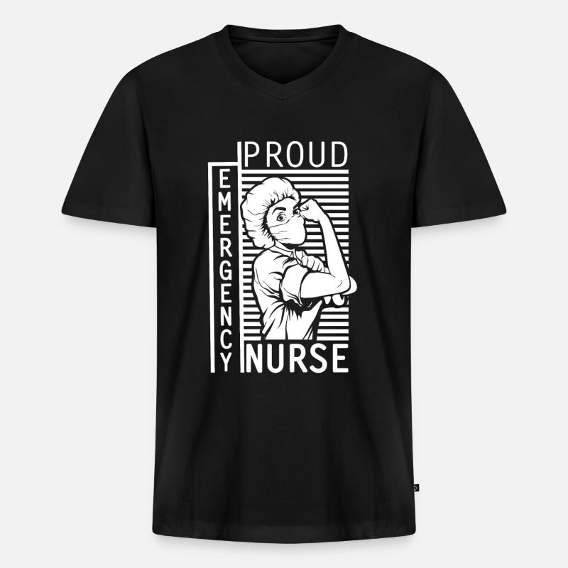 Krankenschwester Notfallkrankenschwester - Männer Premium Bio T-Shirt mit V-Ausschnitt - Schwarz