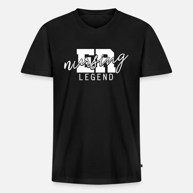 Krankenschwester Legende Notfallkrankenschwester - Männer Premium Bio T-Shirt mit V-Ausschnitt - Schwarz