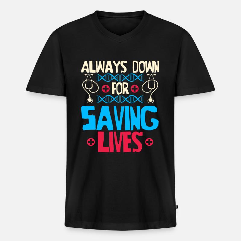 Krankenschwester Witzig Notfall Krankenschwester - Männer Premium Bio T-Shirt mit V-Ausschnitt - Schwarz