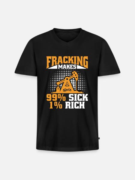 Oilfield Oil Rig Fracking - Men's Premium Organic T-shirt with V-neck - black
