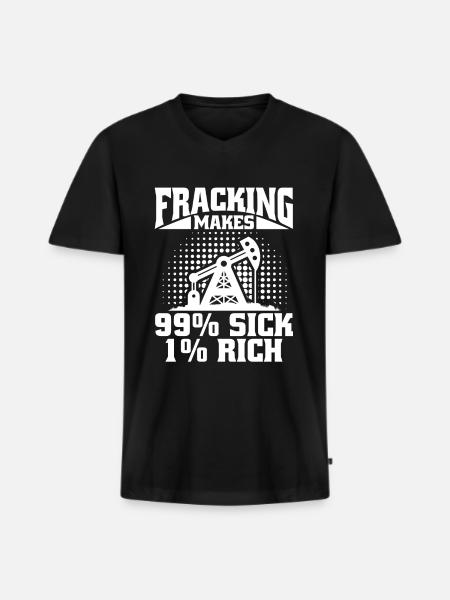 Oilfield Oil Rig Fracking - Men's Premium Organic T-shirt with V-neck - black