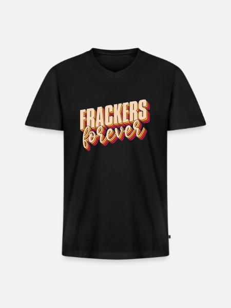 Oilfield Oil Rig Fracking - Men's Premium Organic T-shirt with V-neck - black