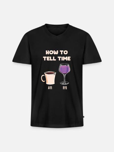 Coffee Cafe Coffee Wine - Men's Premium Organic T-shirt with V-neck - black