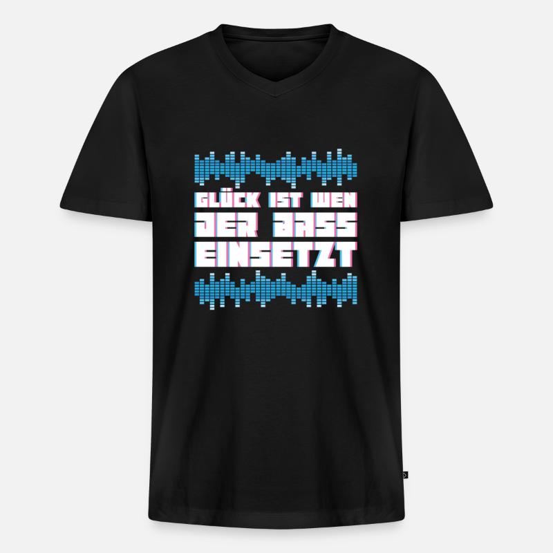 Techno Raver Lustig - Männer Premium Bio T-Shirt mit V-Ausschnitt - Schwarz