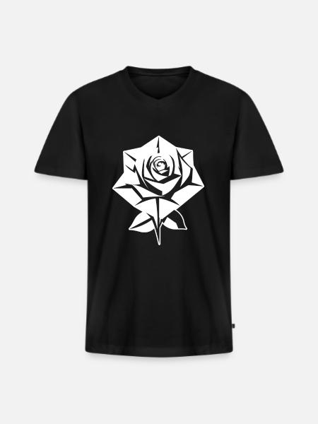 Red Rose Goth - Men's Premium Organic T-shirt with V-neck - black