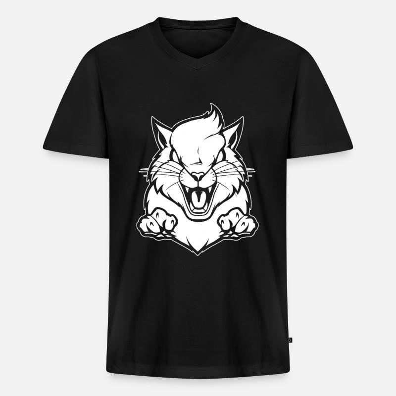 Eichhörnchen Wütend - Männer Premium Bio T-Shirt mit V-Ausschnitt - Schwarz