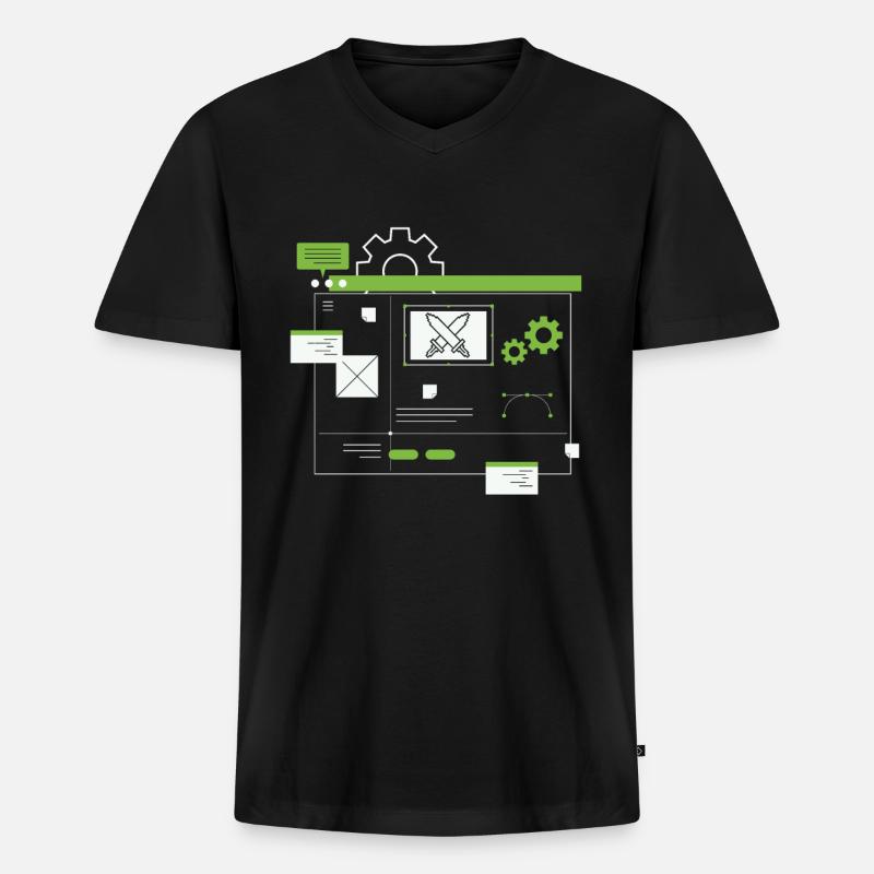 Entwickler Coder Programmierer - Männer Premium Bio T-Shirt mit V-Ausschnitt - Schwarz