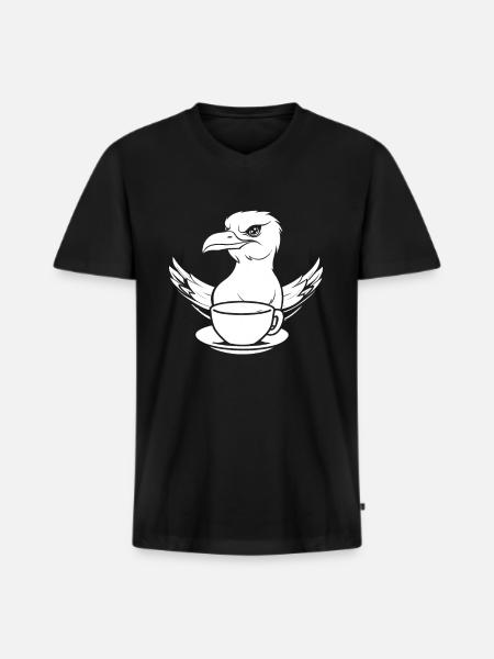 Seagull Coffee - Men's Premium Organic T-shirt with V-neck - black