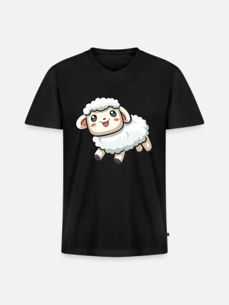 Sheep - Men's Premium Organic T-shirt with V-neck - black