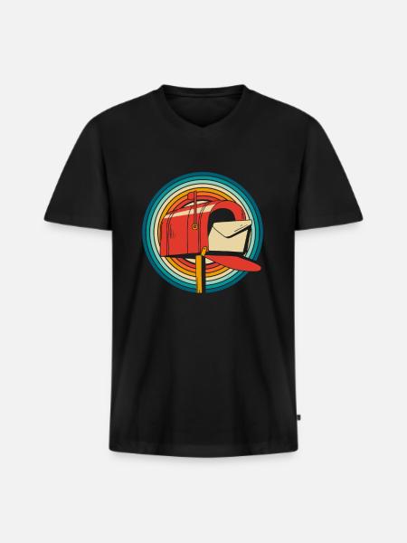 Postman Postman - Men's Premium Organic T-shirt with V-neck - black