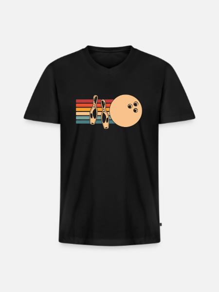 Bowling Bowlen Bowler - Men's Premium Organic T-shirt with V-neck - black