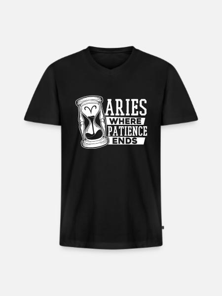 Aries Astrology - Men's Premium Organic T-shirt with V-neck - black
