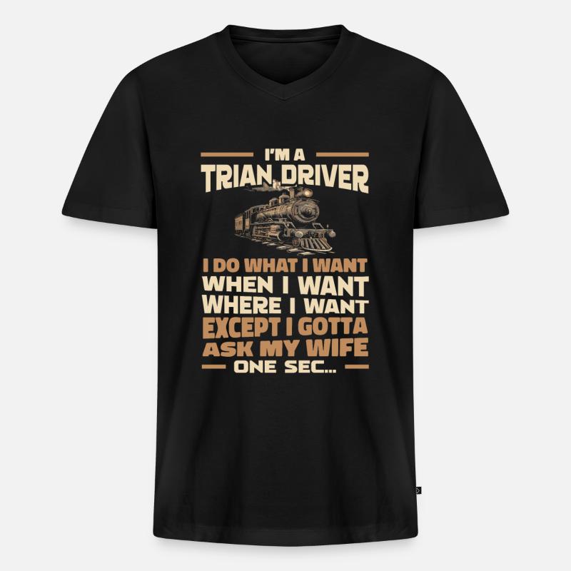 Train Driver Train Driver - Men's Premium Organic T-shirt with V-neck - black