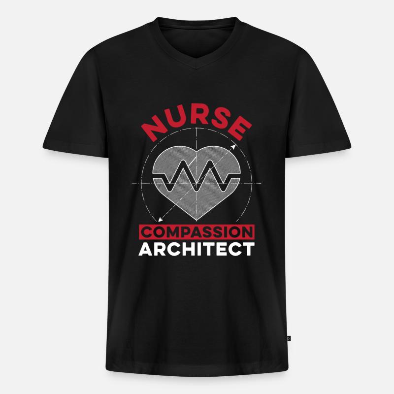 Krankenschwester Entwurf - Männer Premium Bio T-Shirt mit V-Ausschnitt - Schwarz