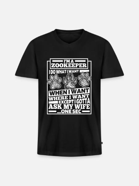 Zookeeper Zookeeper - Men's Premium Organic T-shirt with V-neck - black