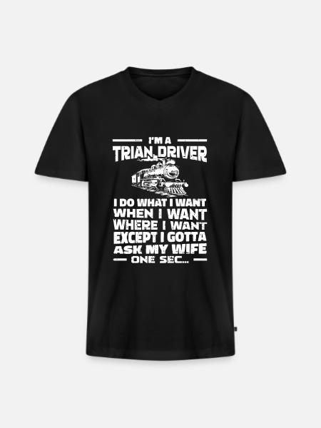 Train Driver Train Driver - Men's Premium Organic T-shirt with V-neck - black