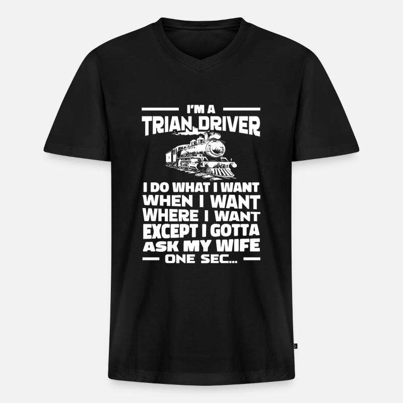Train Driver Train Driver - Men's Premium Organic T-shirt with V-neck - black