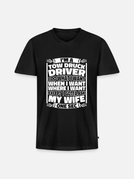 Abschleppdienst Abschlepper - Männer Premium Bio T-Shirt mit V-Ausschnitt - Schwarz