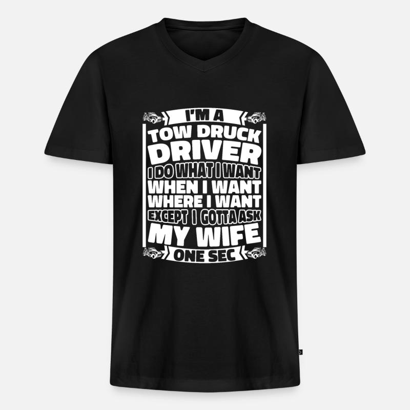 Abschleppdienst Abschlepper - Männer Premium Bio T-Shirt mit V-Ausschnitt - Schwarz