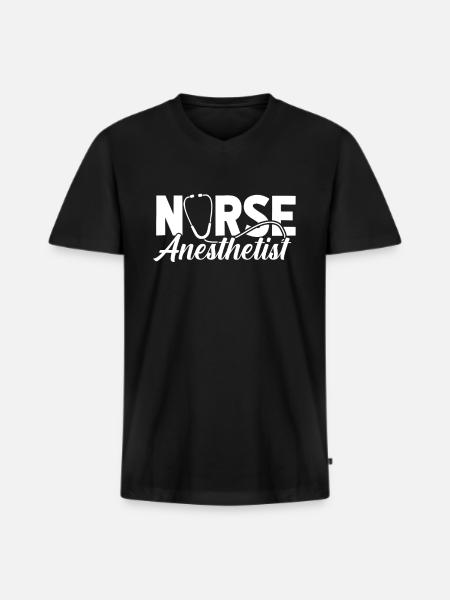 Krankenschwester Nurse Anesthetist - Men's Premium Organic T-shirt with V-neck - black