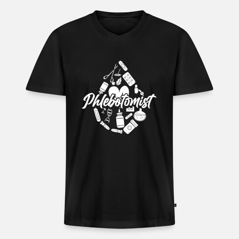 Krankenschwester Phlebotomist - Männer Premium Bio T-Shirt mit V-Ausschnitt - Schwarz