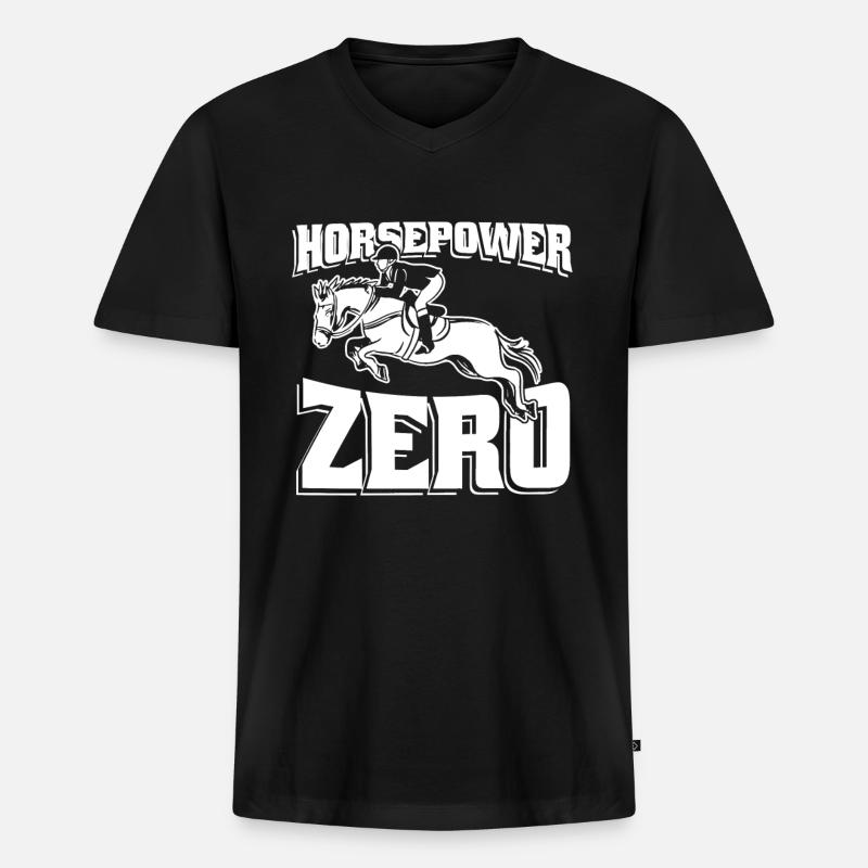 Pferd Reitsport - Männer Premium Bio T-Shirt mit V-Ausschnitt - Schwarz