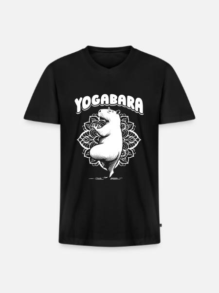 Capybara Wasserschwein Yoga - Men's Premium Organic T-shirt with V-neck - black