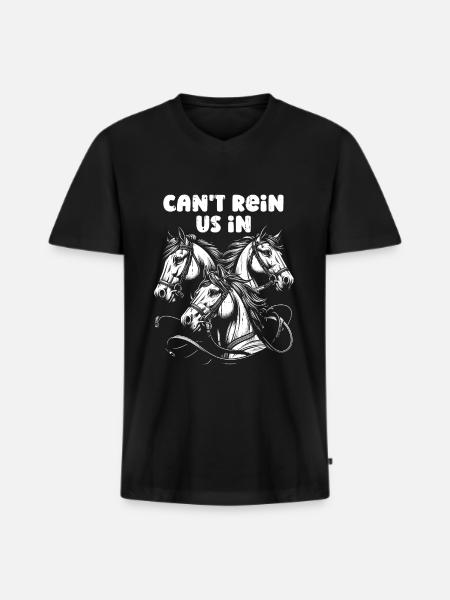 Horse Equestrian Sports - Men's Premium Organic T-shirt with V-neck - black