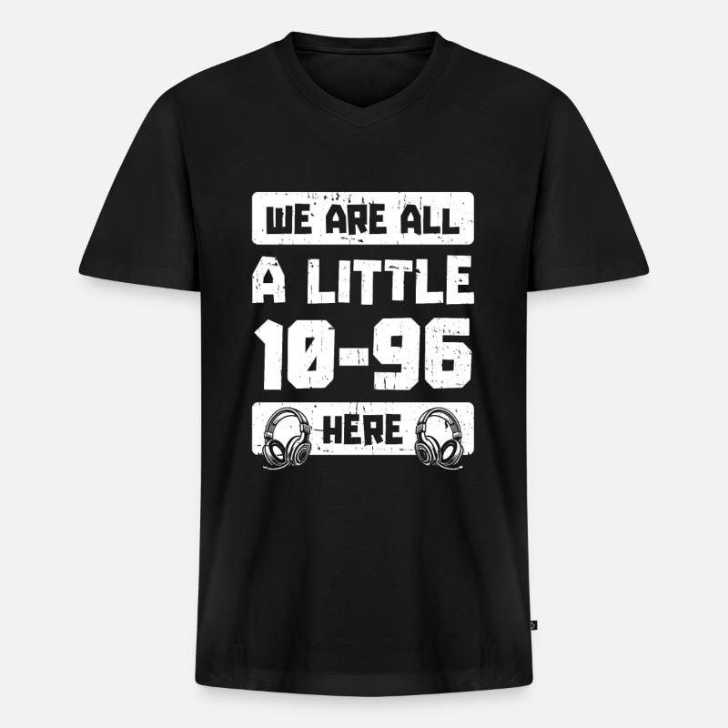 Notruf Leitstelle Einsatzzentrale - Männer Premium Bio T-Shirt mit V-Ausschnitt - Schwarz