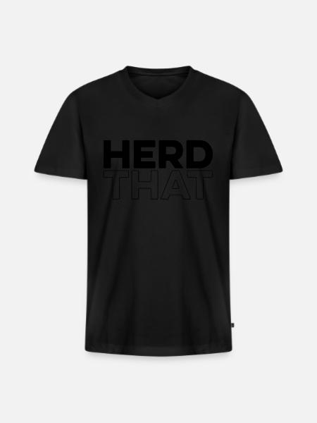 Pferd Reitsport - Männer Premium Bio T-Shirt mit V-Ausschnitt - Schwarz