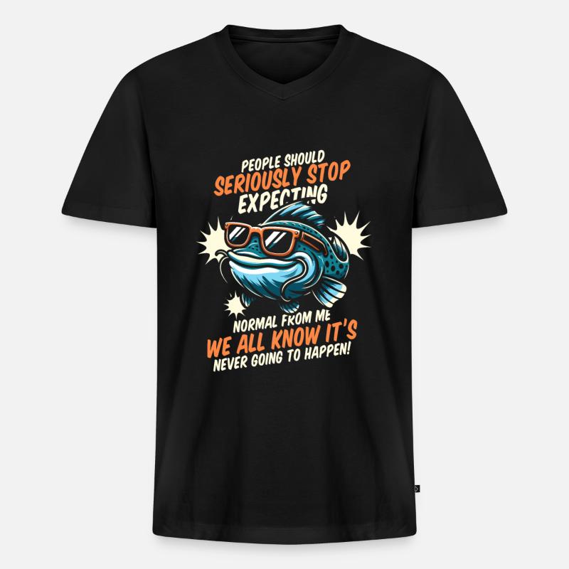 Wels - Männer Premium Bio T-Shirt mit V-Ausschnitt - Schwarz