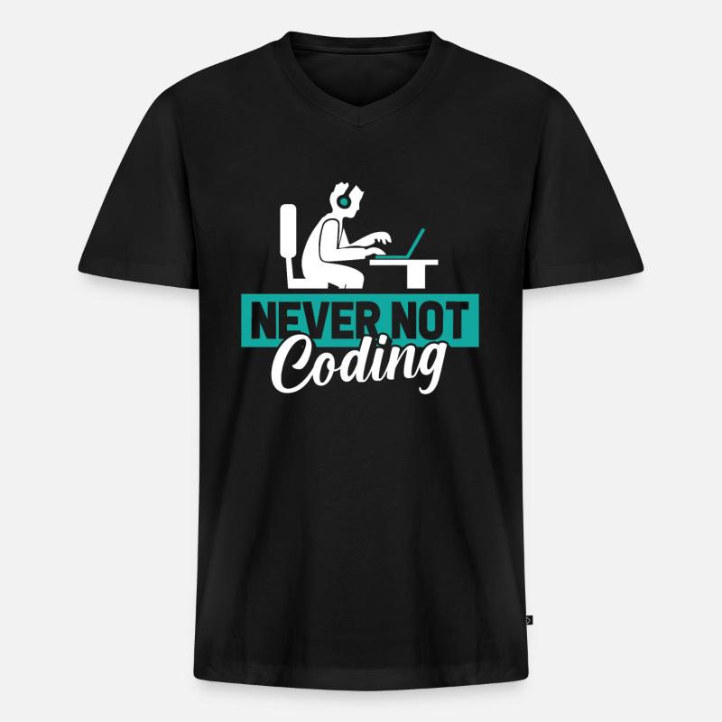 Developer, Coder, Programmer - Men's Premium Organic T-shirt with V-neck - black