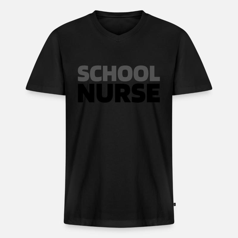 Krankenschwester School Nurse - Männer Premium Bio T-Shirt mit V-Ausschnitt - Schwarz
