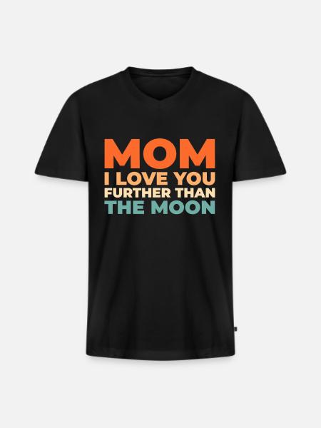 Moon Luna Love Moon Mom - Men's Premium Organic T-shirt with V-neck - black
