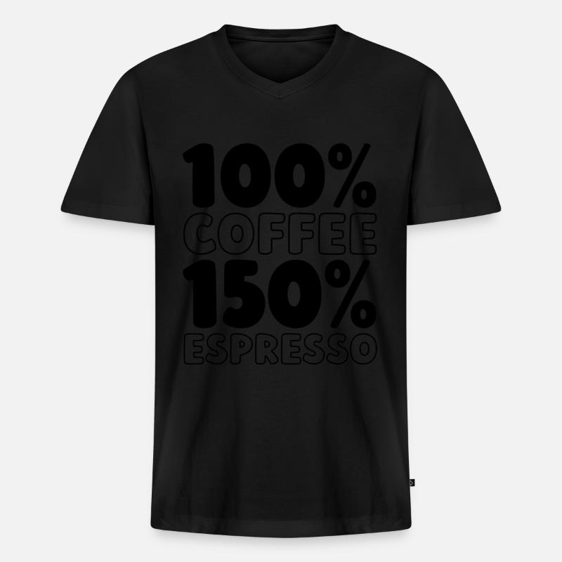 Kaffee Espresso - Männer Premium Bio T-Shirt mit V-Ausschnitt - Schwarz