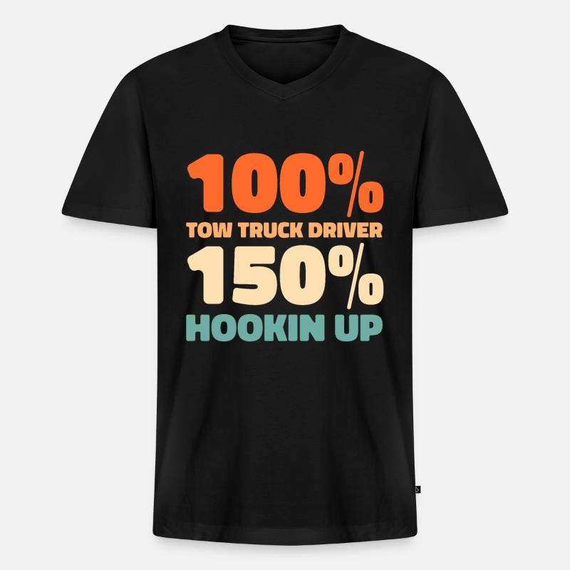 Abschleppdienst Abschlepper - Männer Premium Bio T-Shirt mit V-Ausschnitt - Schwarz