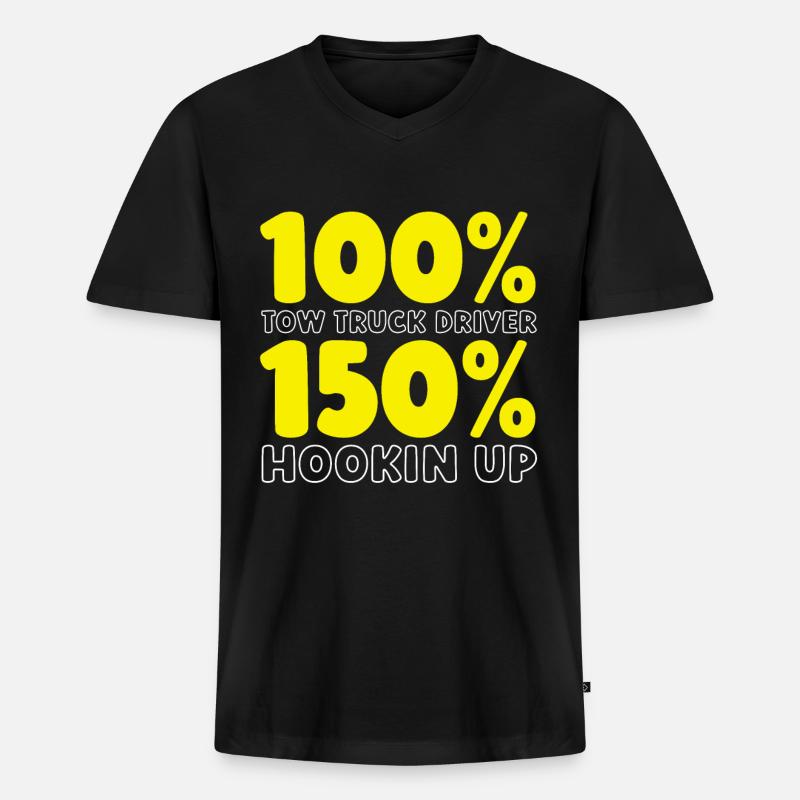 Abschleppdienst Abschlepper - Männer Premium Bio T-Shirt mit V-Ausschnitt - Schwarz
