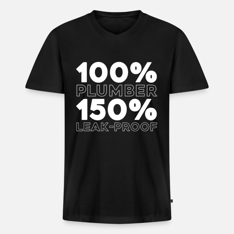 Klempner Installateur - Männer Premium Bio T-Shirt mit V-Ausschnitt - Schwarz