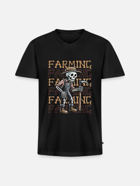 Farmer Farmer - Men's Premium Organic T-shirt with V-neck - black