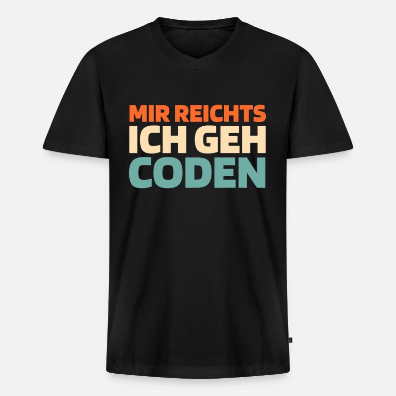 Entwickler Coder Programmierer - Männer Premium Bio T-Shirt mit V-Ausschnitt - Schwarz