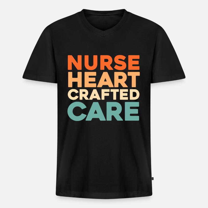 Krankenschwester - Männer Premium Bio T-Shirt mit V-Ausschnitt - Schwarz