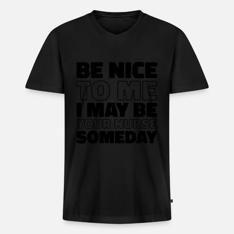 Krankenschwester - Männer Premium Bio T-Shirt mit V-Ausschnitt - Schwarz