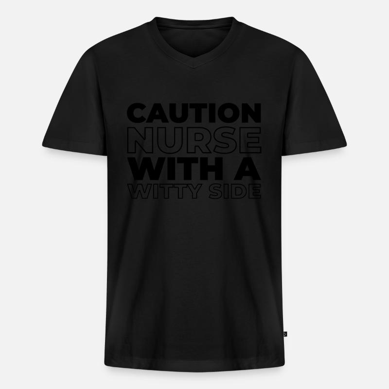 Krankenschwester - Männer Premium Bio T-Shirt mit V-Ausschnitt - Schwarz