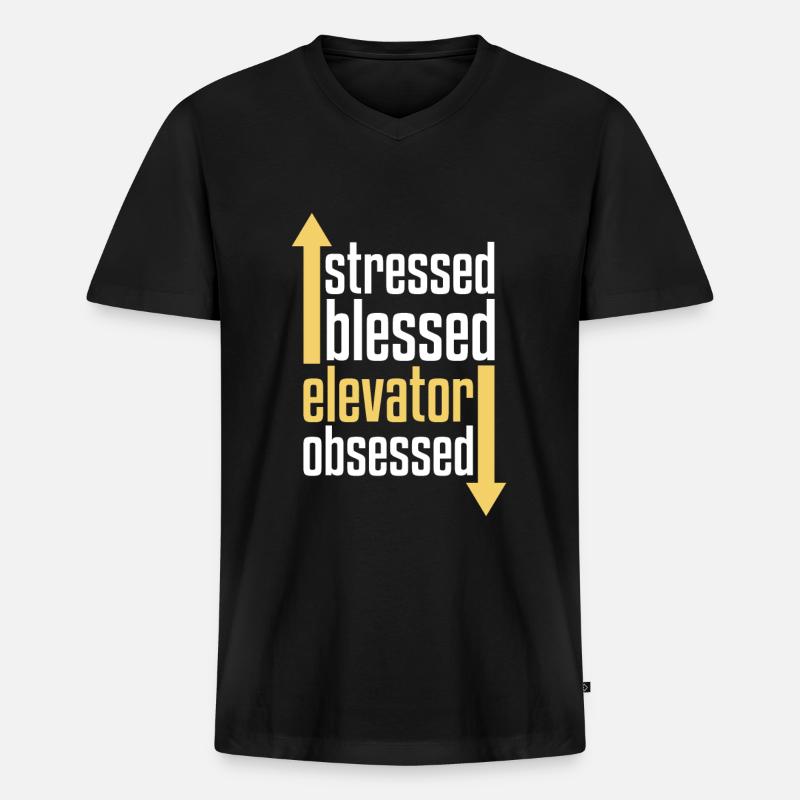 Elevator Elevator - Men's Premium Organic T-shirt with V-neck - black