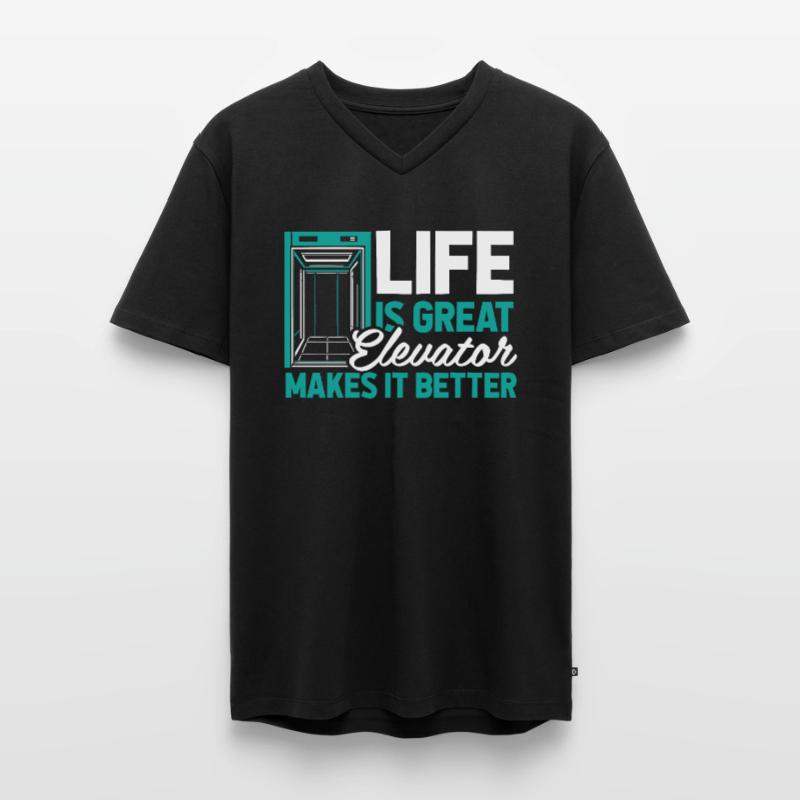 Elevator Elevator Men's Premium Organic T-shirt with V-neck