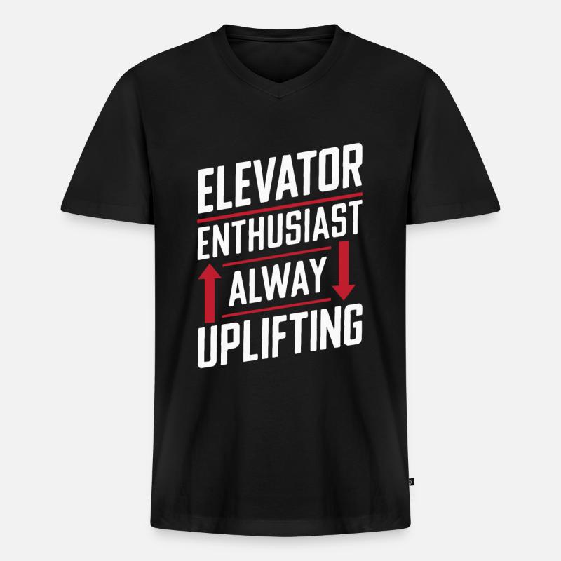 Elevator Elevator - Men's Premium Organic T-shirt with V-neck - black